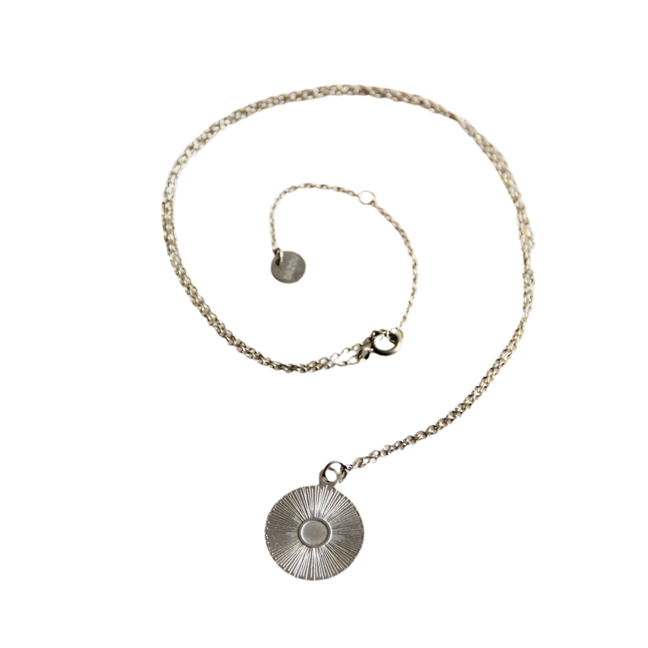 FW218: Edelstalen fijne ketting met ronde fantasie bedel - zilver