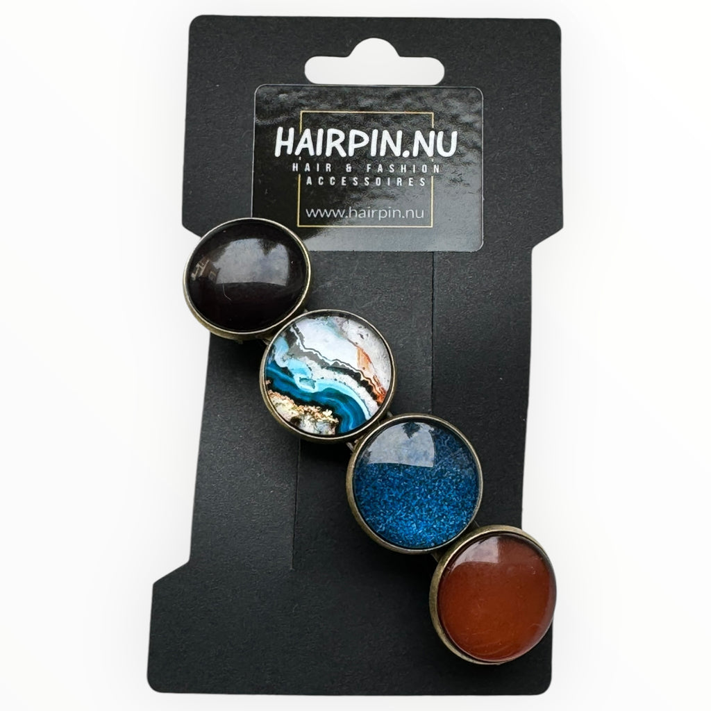 haarspeld-hairclip-bruin-print-cabochon-haaraccessoire-haarsieraad