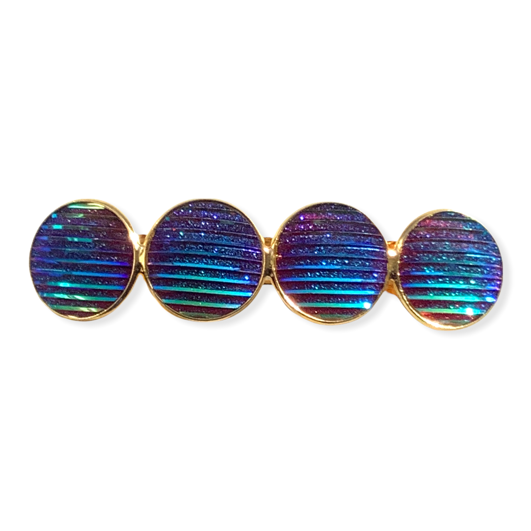 Color Hairclip XL glas cabochon haarspeld shine blauw/paars 072 - HAIRPIN.NU