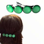 Effen LichtGroen Color Hairclip XL glas cabochon haarspeld