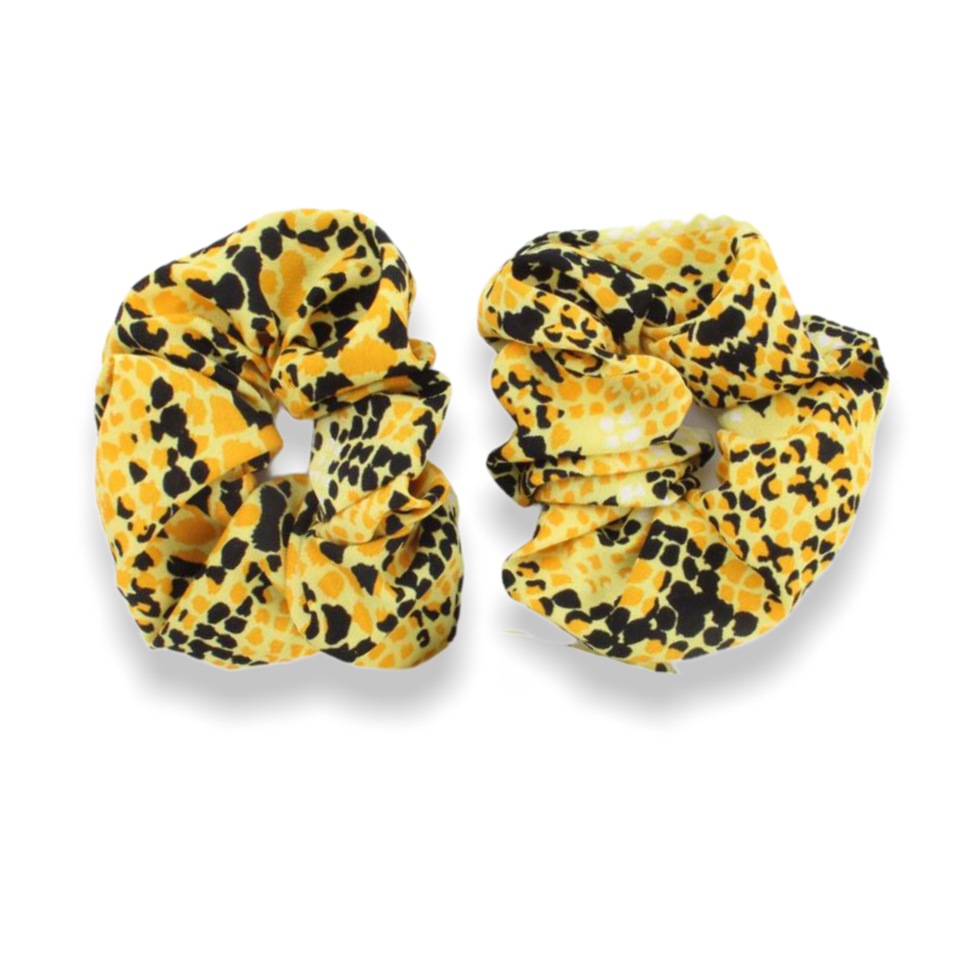 scrunchie haarelastiek geel print