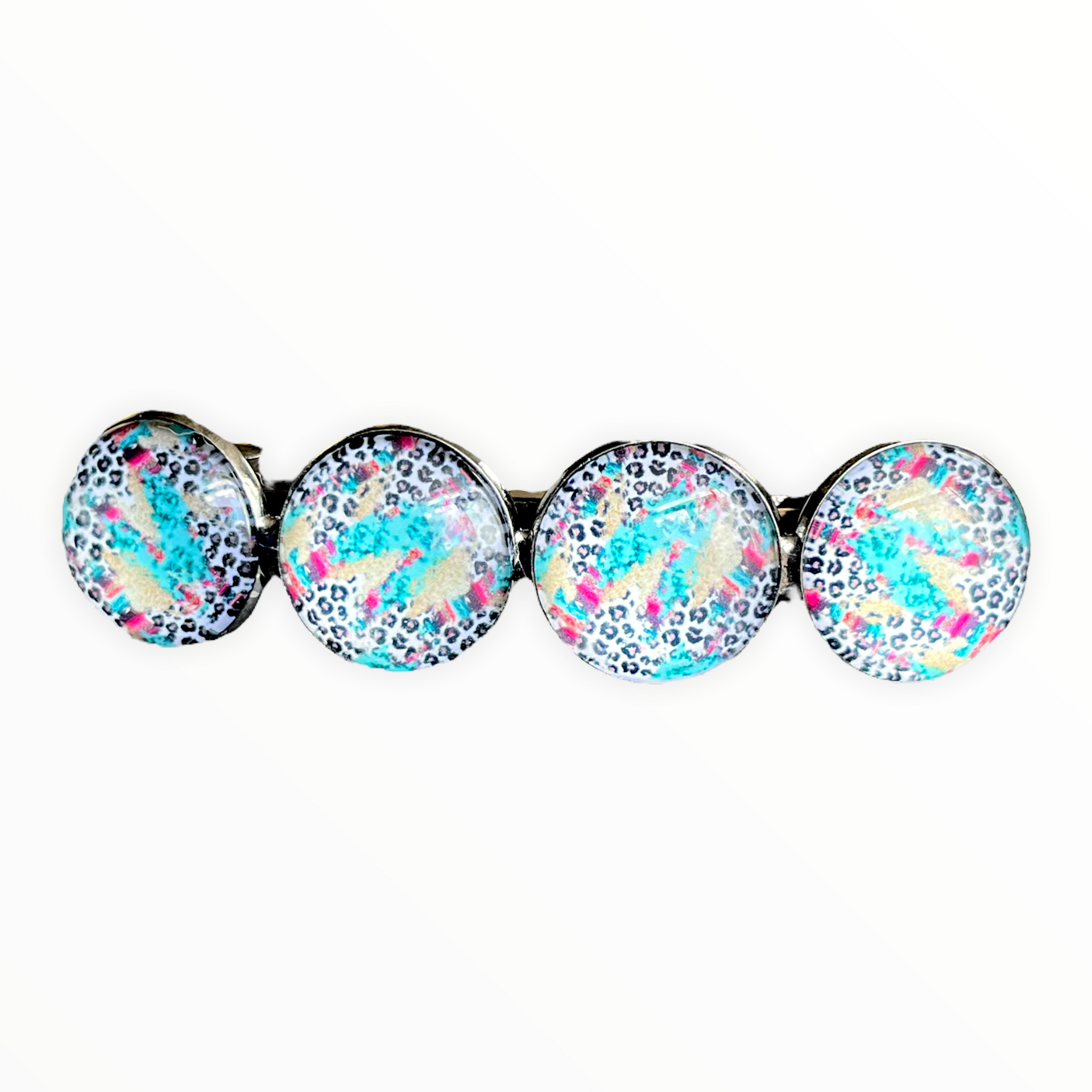 Color Hairclip XL glas cabochon haarspeld zomerprint 0108