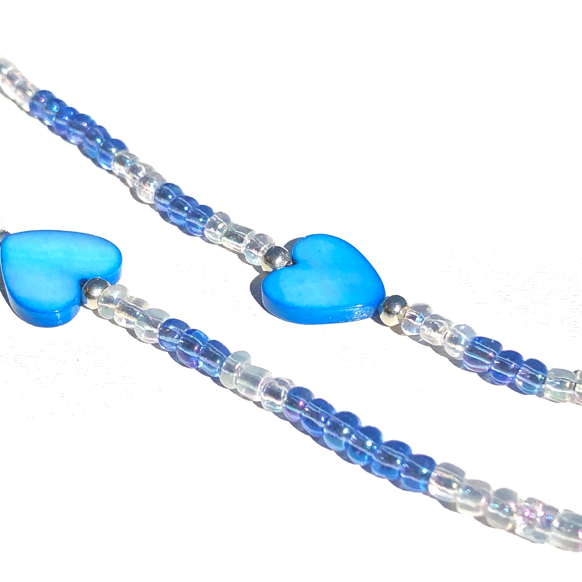 Brillenkoordje blauw love - HAIRPIN.NU