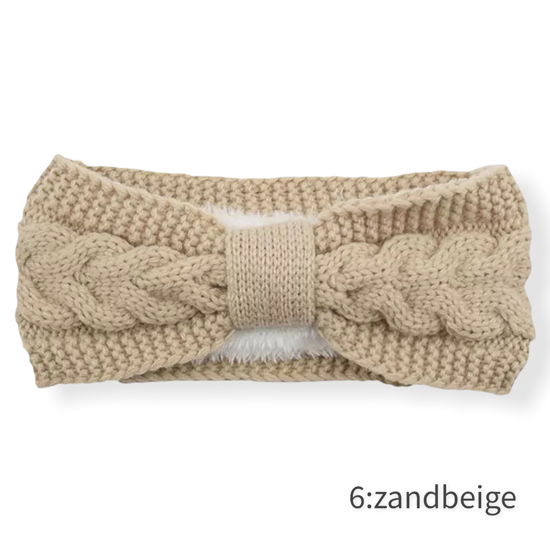 Haarband / Oorwarmer winterwarm breisel met fleece voering - HAIRPIN.NU