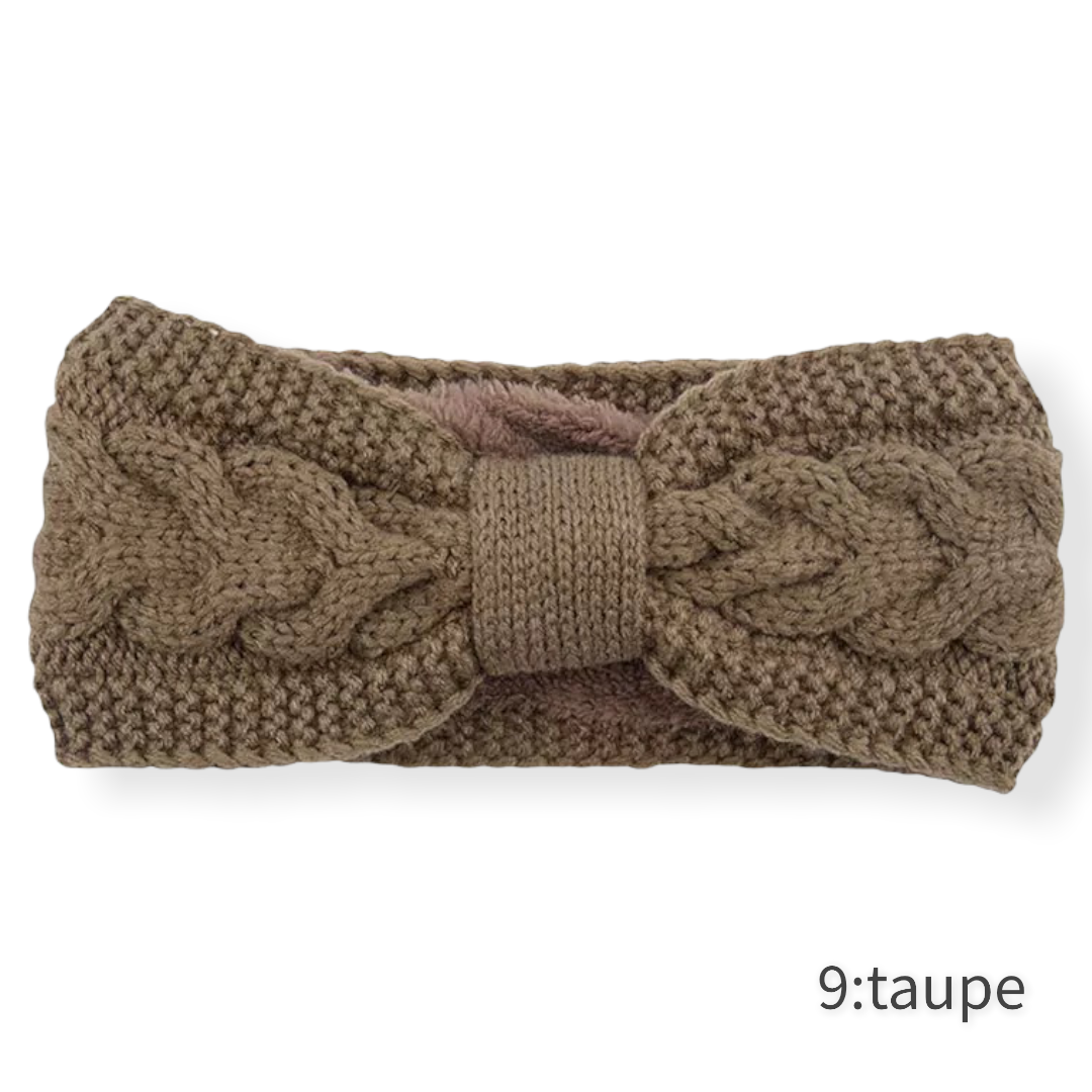 Haarband / Oorwarmer winterwarm breisel met fleece voering - HAIRPIN.NU