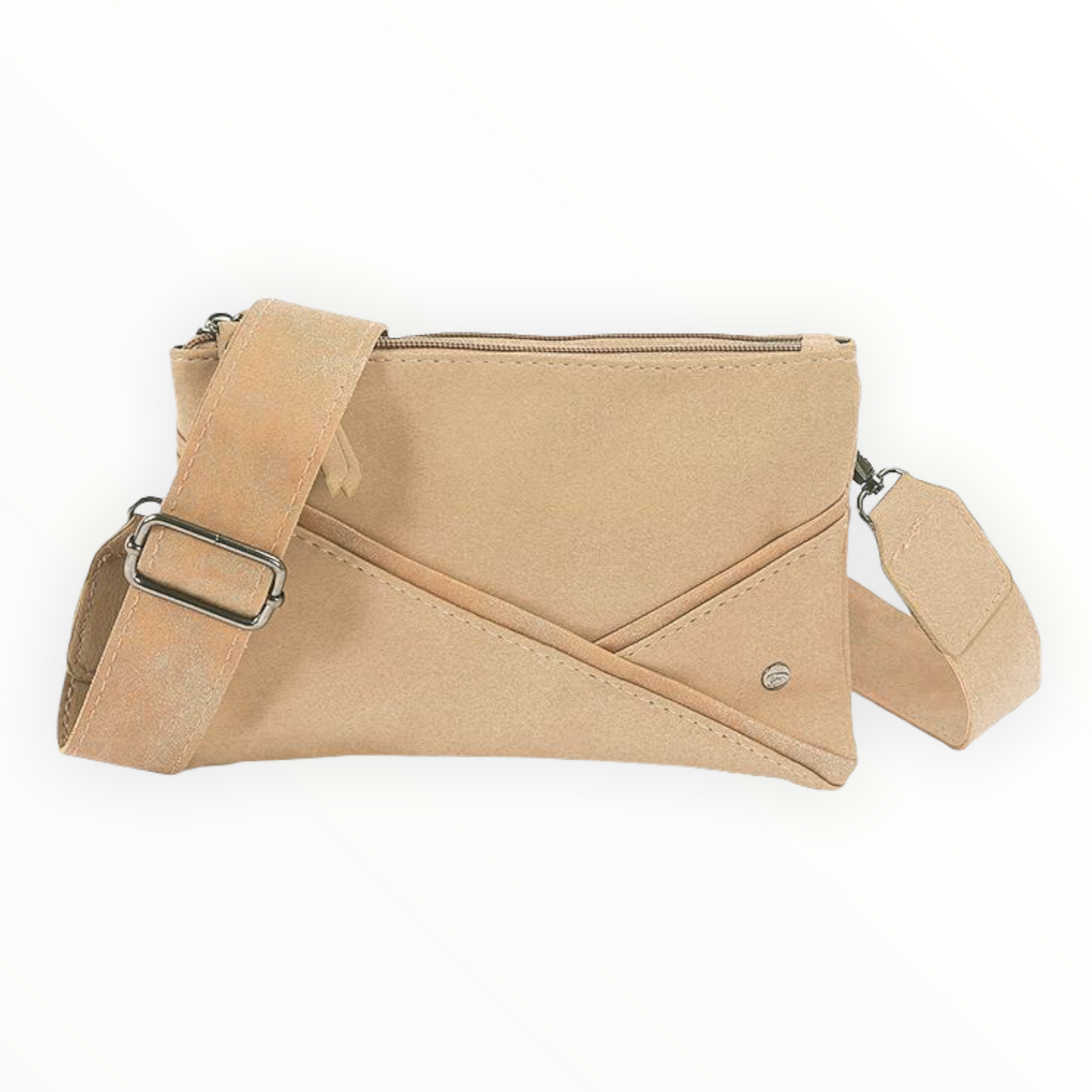 Naturel schouder / crossbody tasje Evian - HAIRPIN.NU